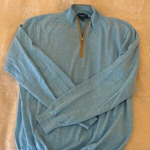 Peter Millar Light Blue Zip-Up Sweater